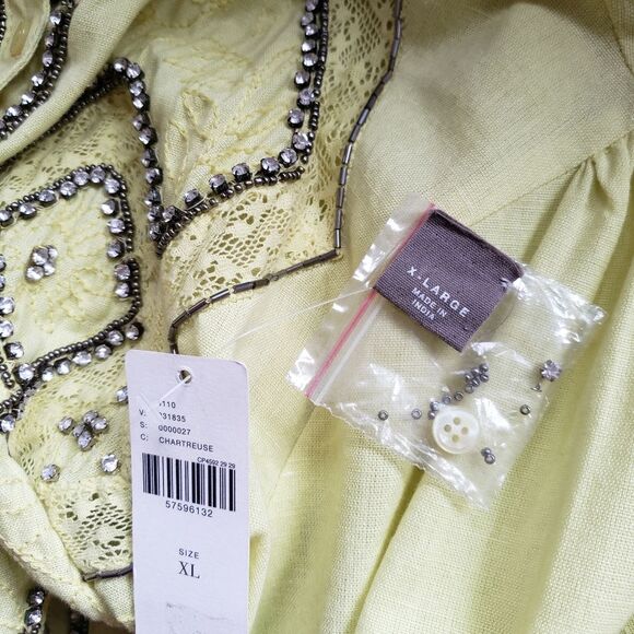 Pilcro Nayeli Beaded Embellished Western Style Shirt Blouse Cotton Size XL - Picture 16 of 16